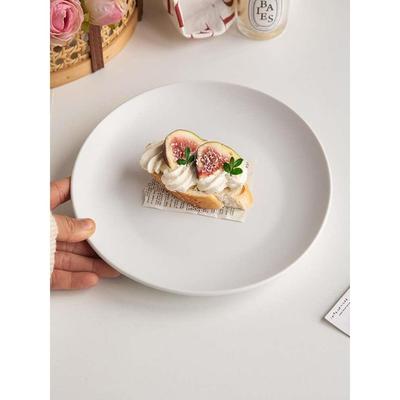 芦苇〖14.99两个简约圆盘〗哑光白陶瓷盘子餐厅牛排盘意面盘商用