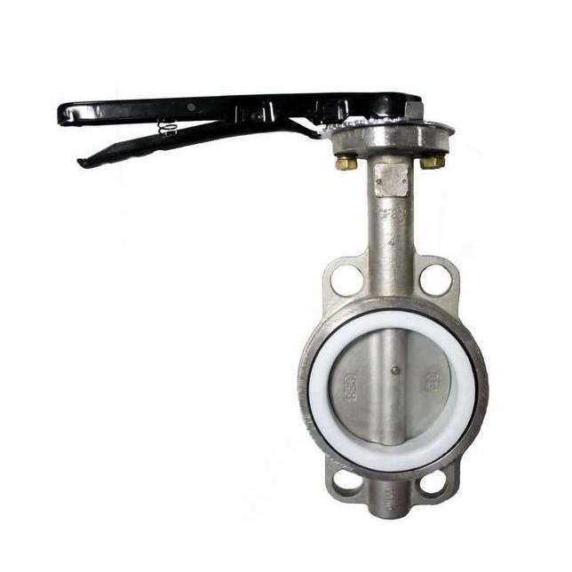 D71F-16P不锈钢对夹式蝶阀 四氟对夹蝶阀 DN50 65 80 100-DN200