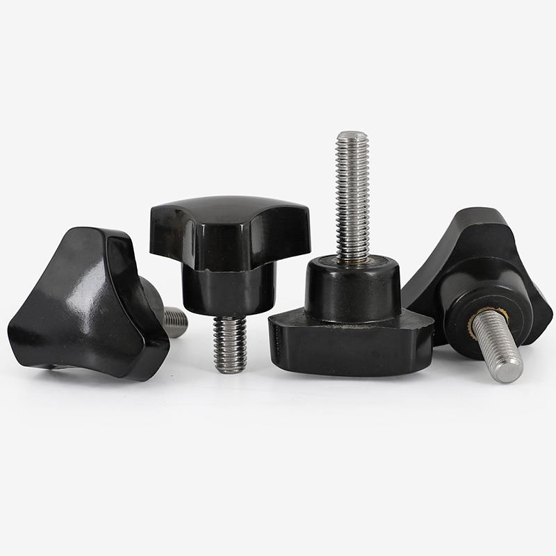 304不锈钢圆弧型旋钮三角把手胶头手拧螺丝M5M6M5M10M12*10-100