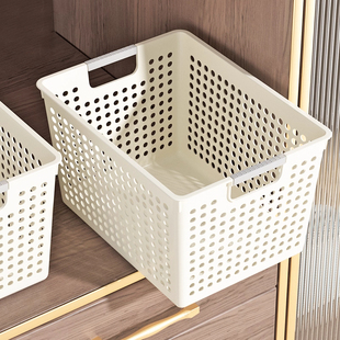 零食杂物收纳箱家用塑料置物篮厨房橱柜储物箱宿舍衣柜衣服整理筐
