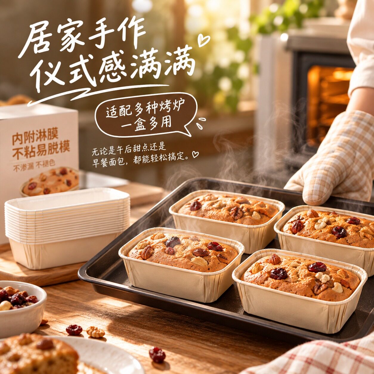 长方形蛋糕纸杯50个装枣糕模具面包蛋糕纸托烘焙工具耐高温一次性