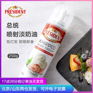 总统喷射淡稀奶油罐装家用即食免打发动物咖啡专用喷罐