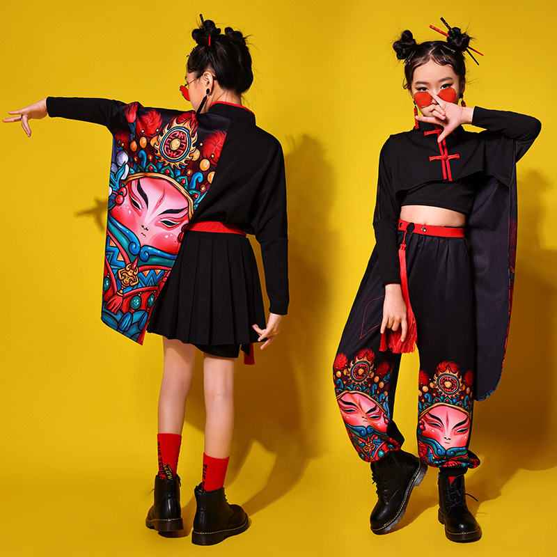 六一女童表演服团体走秀国潮年会演出服套装嘻哈街舞儿童舞蹈服