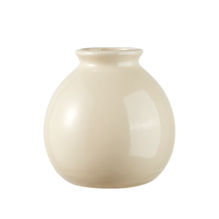 ins风奶油陶瓷花瓶迷你小圆球插干花假花套装客厅办公室装饰摆件