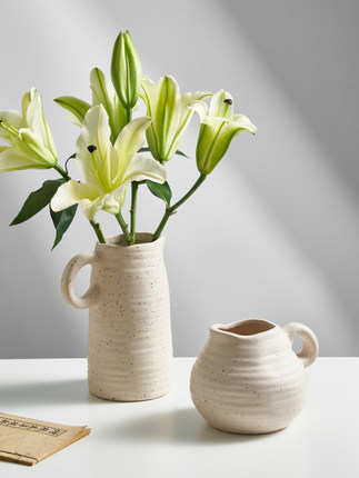 新中式花瓶陶瓷禅意不规则摆件客厅插花器复古茶室干花装饰品摆设