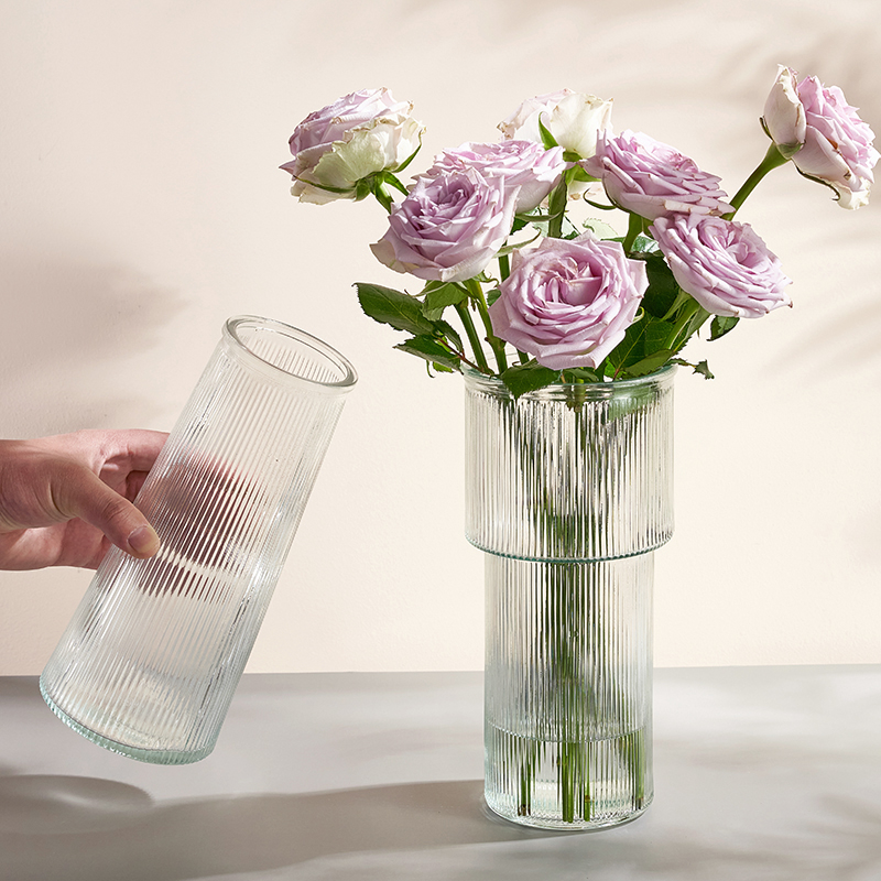 高级感ins风玻璃花瓶透明水养鲜花玫瑰百合插花摆件客厅创意简约,鲜花速递/花卉仿真/绿植园艺,花瓶,淘宝优惠券,粉丝福利购,淘宝优惠卷