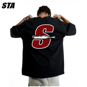 新款 字母短袖 男女美式 STA旗舰店夏季 潮牌重磅纯棉情侣学生半袖 t恤