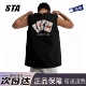 STA旗舰店扑克牌背心男款 t恤 潮牌高街运动健身篮球无袖 夏季 美式