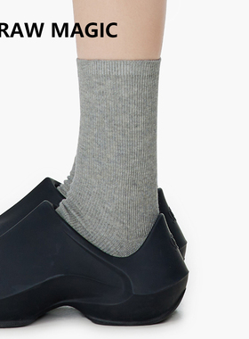 灰色无骨袜子女春秋薄款吸汗防臭款显瘦风百搭配小皮鞋中筒女袜棉