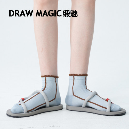 缎魅时尚百搭立体条纹春秋袜子女款花边短筒袜ins潮流韩国中筒袜
