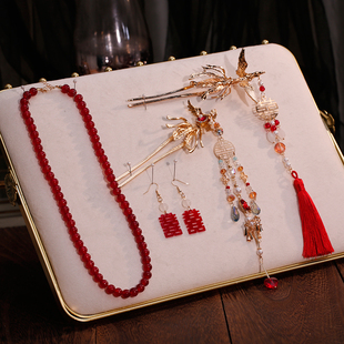 新中式新娘头饰精致减龄古风秀禾服龙凤褂发簪步摇发饰旗袍配饰品