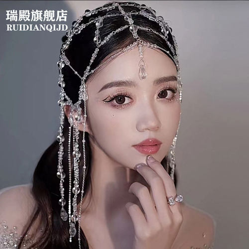 水晶眉心坠额链超仙韩式高级感