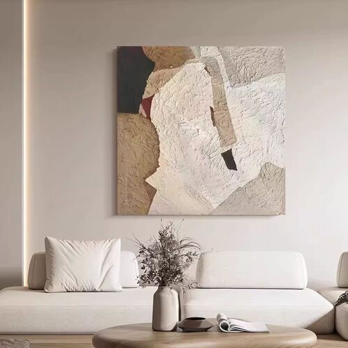 BE.小众抽象手绘油画客厅挂画