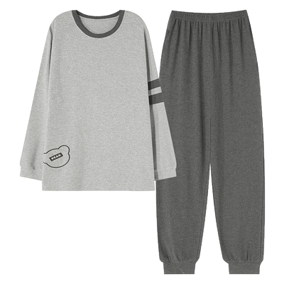 猫人男士纯棉家居服春秋款睡衣