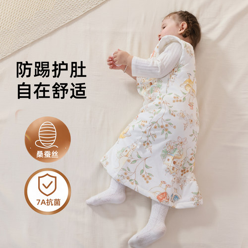 婴儿秋冬桑蚕丝加厚防寒防踢被