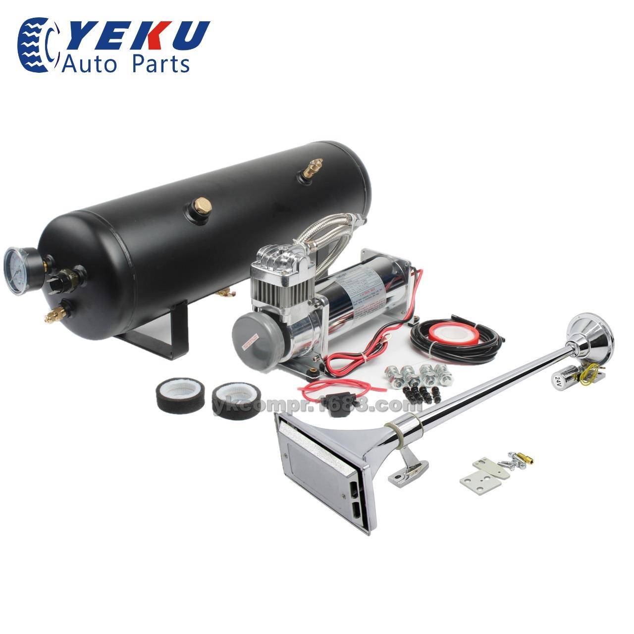 12V3gal200psi车载空压机气泵带单管640mm方口气喇叭货车改装气泵