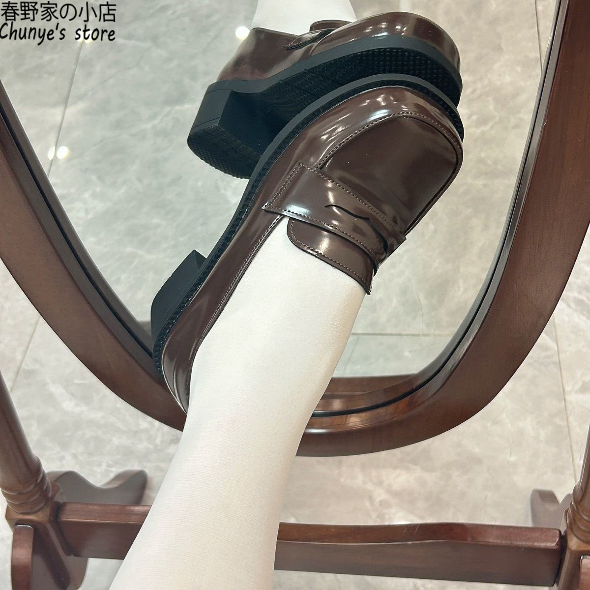 原创制服鞋/圆头漆皮Jk校供小皮鞋日系浅口单鞋乐福鞋基础款jk鞋