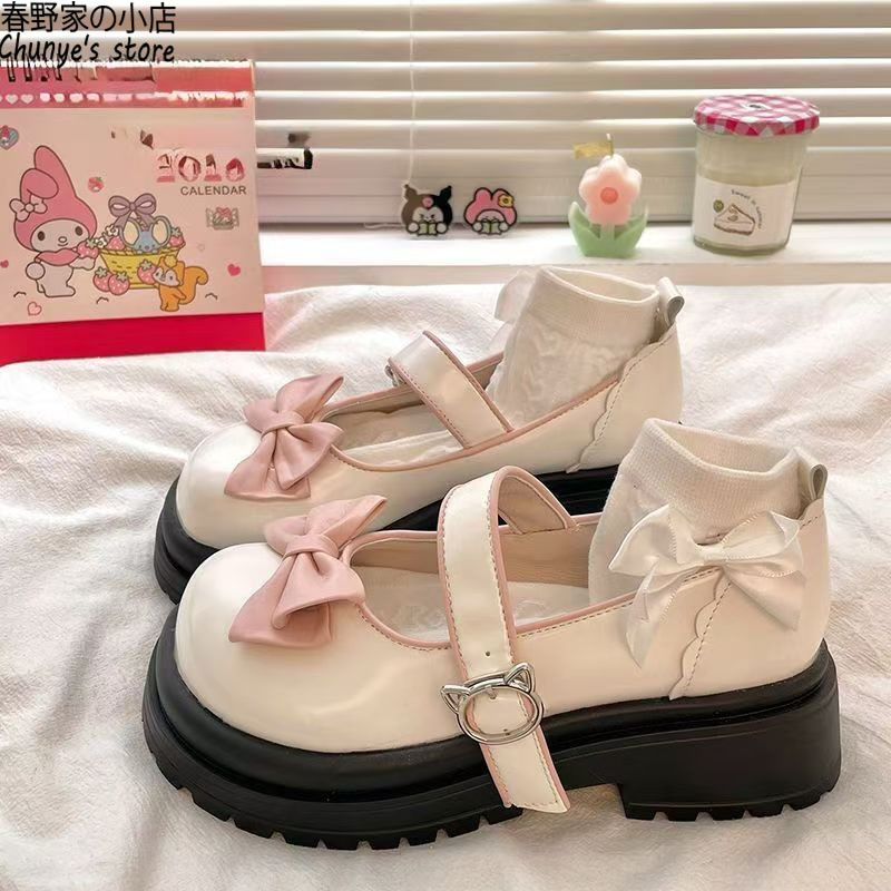 小个子甜美蝴蝶结松糕鞋春野家