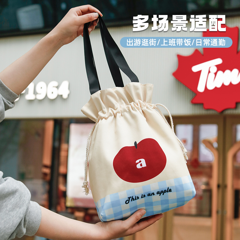 大容量收纳保温袋内里锁温简约风