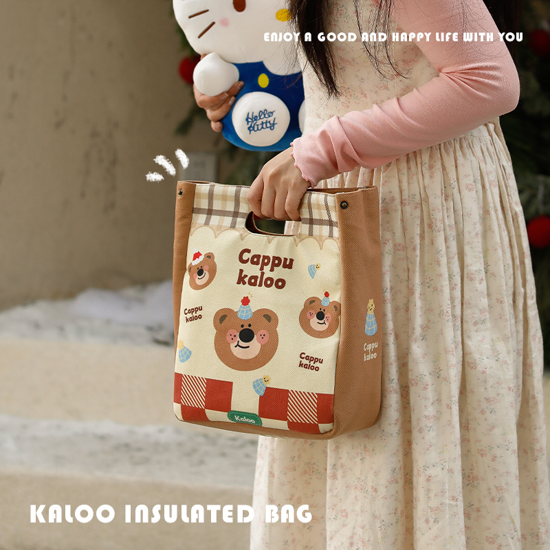 手拎保温饭盒包加厚大容量上班族学生零食水果带饭兜铝箔便当袋