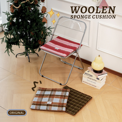 办公室家用绑带防滑毛绒布座椅垫