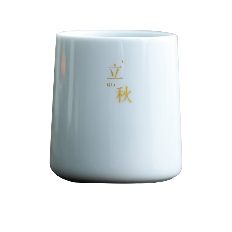 青瓷大号个人泡茶水牛奶早餐国潮风二十四节气定制杯功夫茶具碗盏