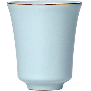 汝窑开片可养茶杯陶瓷主人杯闻香品茗杯汝瓷功夫茶具单杯冰裂茶盏