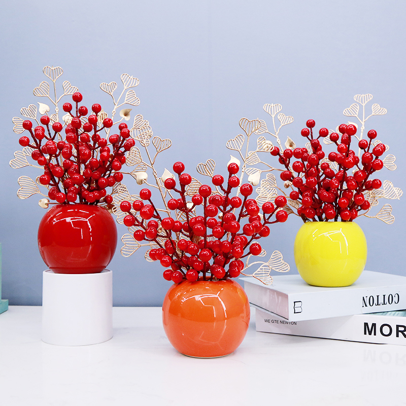 假花发财果摆设客厅餐桌