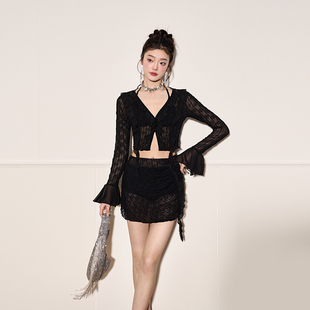 微风假日分体泳衣女四件套性感遮肉显瘦显白度假泡温泉度假比基尼