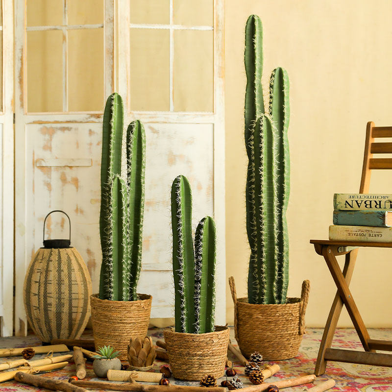仿真仙人柱量天尺带刺墨西哥假盆栽商场橱窗造景热带景观植物摆件