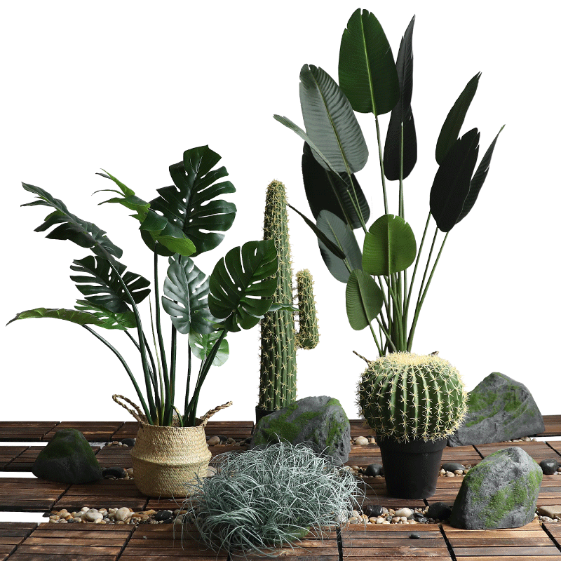 大型仿真植物盆栽造景迎宾橱窗