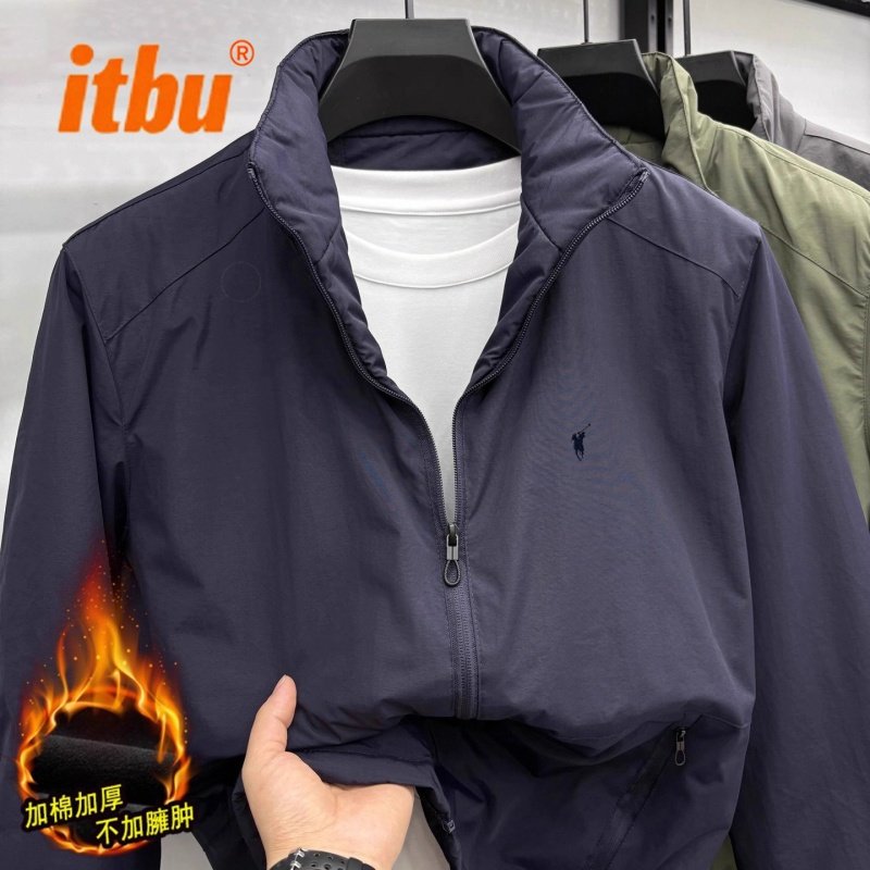 高端保罗夹克男外套男士2025新款秋冬季男装加厚立领棉衣男款冬装