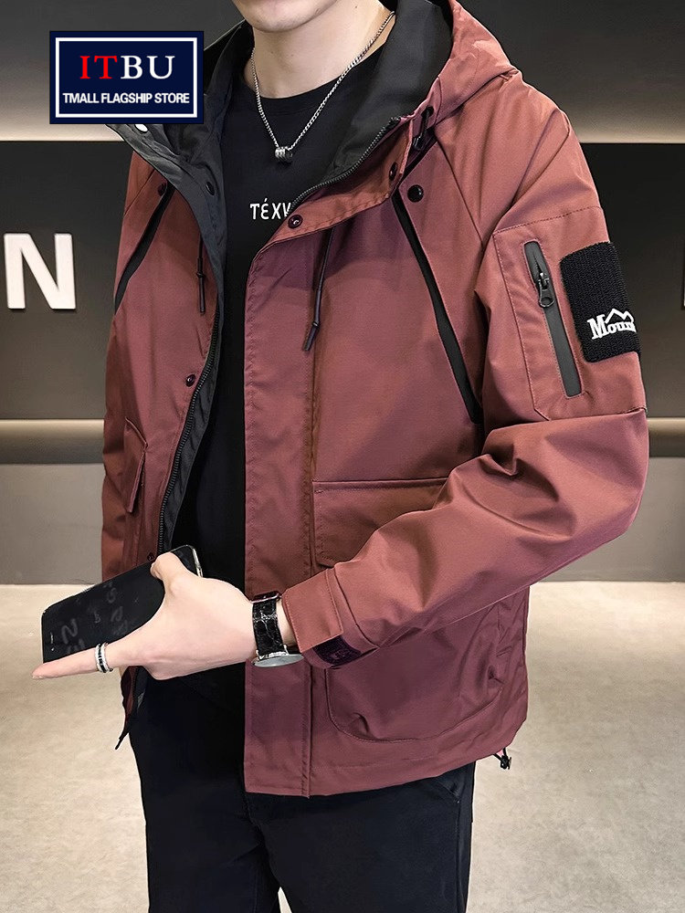 户外冲锋衣外套男士春秋冬季2025新款大码防风登山服夹克男款棉服