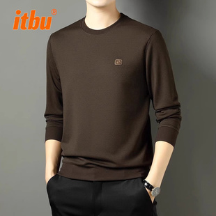 高端欧货男卫衣男士长袖t恤2025新款冬季圆领加绒打底衫上衣男款