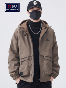 双面穿外套男士2025新款春秋冬季加绒厚棉衣服工装冲锋衣夹克男款