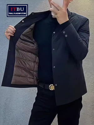 高端棉服外套男士春秋冬季2025新款轻薄保暖商务修身行政夹克男款