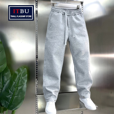 高端休闲裤男士春秋冬季2025新款纯色卫裤直筒宽松运动男裤子男款