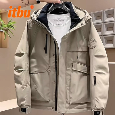 高端防寒轻薄羽绒服男士2025新款冬季加厚保暖工装冲锋衣外套男款
