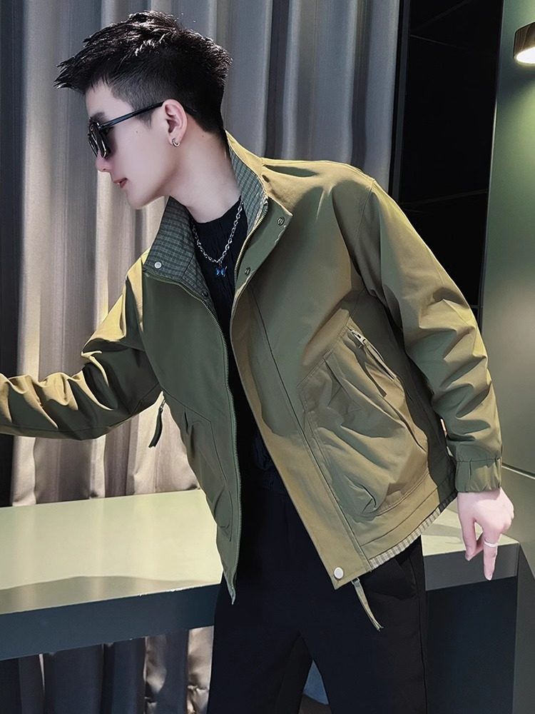 高端立领夹克男士春秋季2025新款高级感休闲工装外套男款冬装上衣
