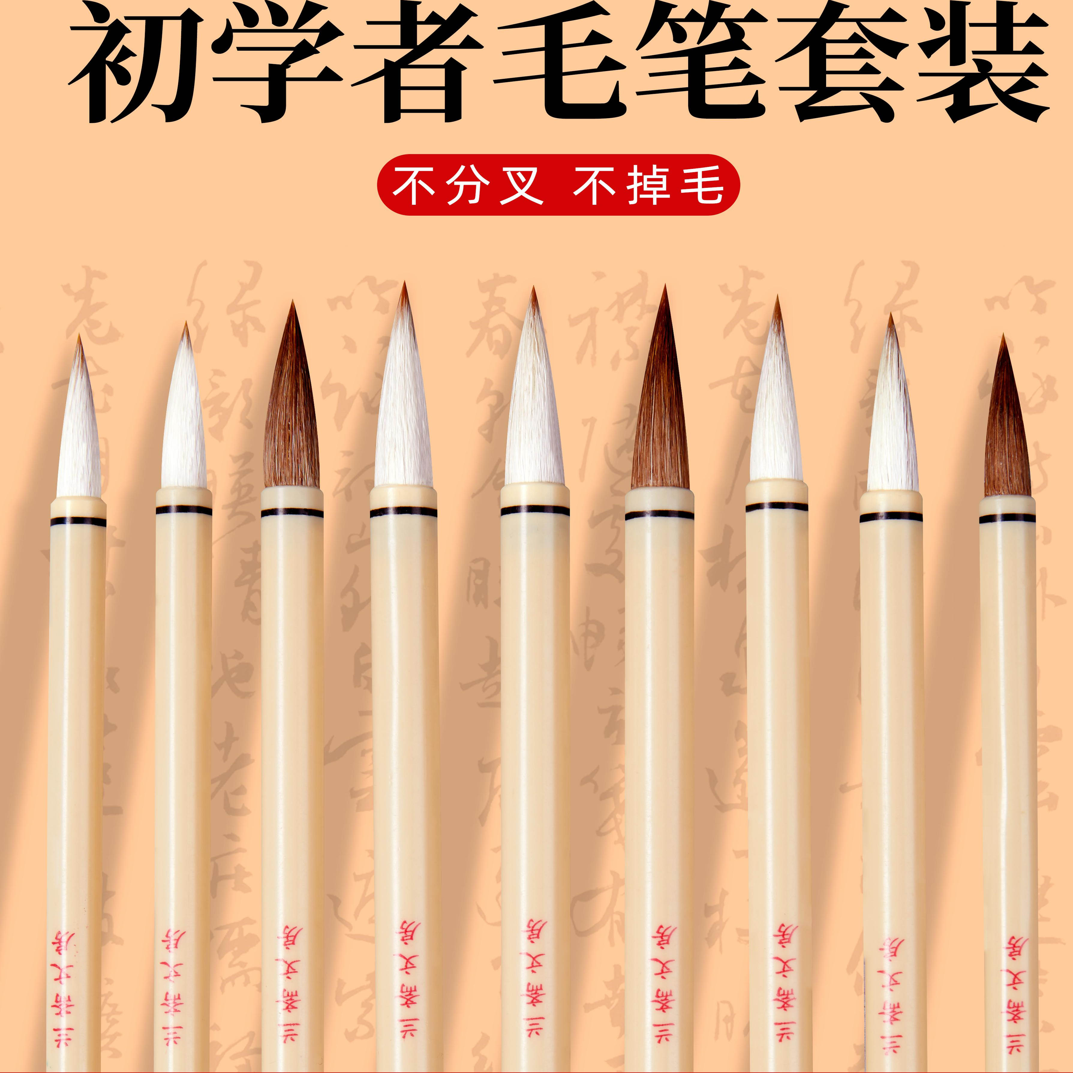 兰斋毛笔书法专用初学者入门套装大中小楷狼毫兼毫小学生成人文房四宝国画书法练字行书隶书篆书专业