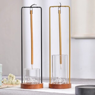 笔挂毛笔架润笔洗笔多功能免洗兜水笔架书法练字书房摆件简约玻璃杯毛笔架子学生练字书法用品摆件收纳好物