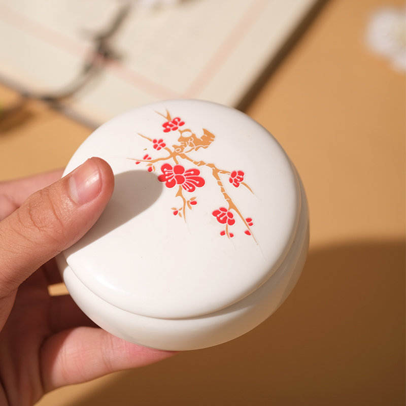 中国风国画书法专用印泥缸