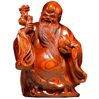 摆件客厅木质老寿星公新古典红木