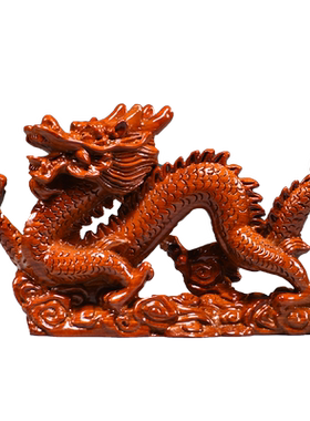 木头龙摆件补角十二生肖吉祥物