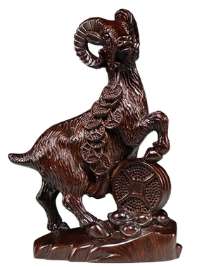 黑檀木头山羊摆件十二生肖吉祥物