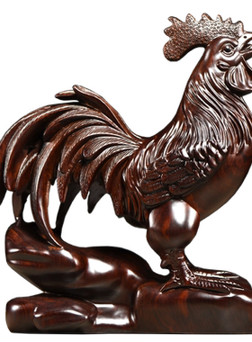 木头鸡摆件十二生肖大公鸡吉祥物