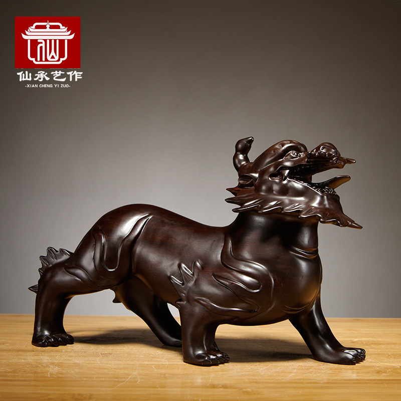 黑檀木家居客厅玄关送礼貔貅摆件
