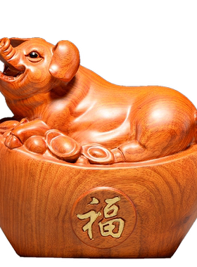 雕刻摆件家居客厅开业礼品生肖猪
