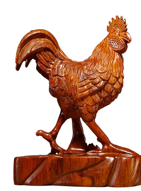 雕刻动物生肖鸡客厅电视柜工艺品