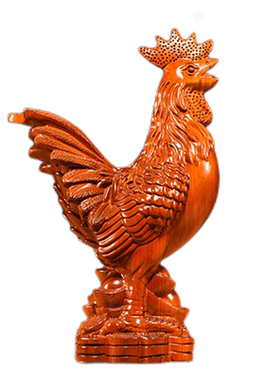 花梨木头大公鸡摆木质十二生肖鸡家居客厅店铺装饰品开业乔迁送礼